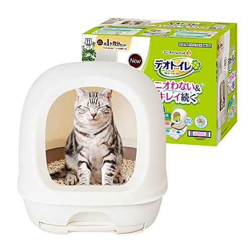 他サイト： デオトイレ 猫用 トイレ フード付き 本体セット ナチュラルアイボリー おしっこ ペット用品 ユニチャームの商品画像