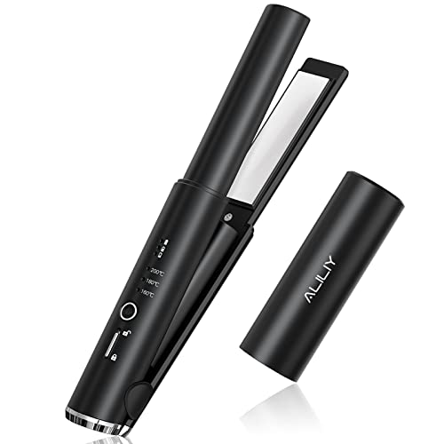 他サイト： Aliliy セラミック ヘアアイロン コードレス ストレートアイロン ミニ 小型 持ち運び 両用 USB充電式 ヘアアイロン の商品画像