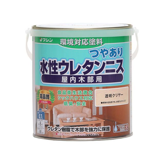 他サイト： 和信ペイント #941701 水性ウレタンニス 0.7L(透明クリヤー) Washi Paintの商品画像
