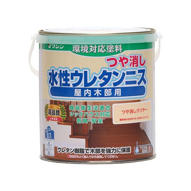 他サイト： 和信ペイント #941705 水性ウレタンニス 0.7L(つや消しクリヤー) Washi Paintの商品画像