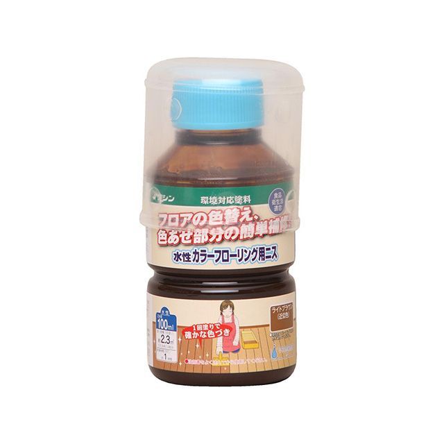 他サイト： 和信ペイント #800132 水性カラーフローリング用ニス 100ml(ライトブラウン) Washi Paintの商品画像
