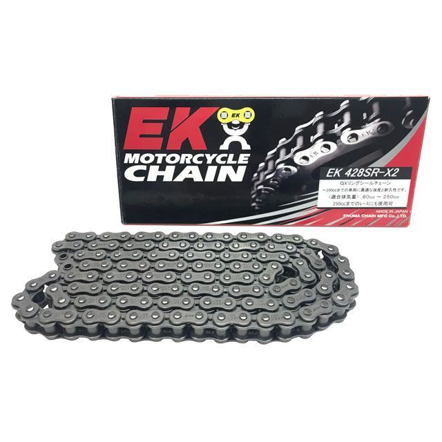 他サイト： 江沼チェーン 汎用 QXリングチェーン 428SR-X2 MLJ カラー スチール リンク数 96L EKチェーン バイクの商品画像
