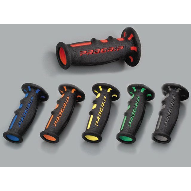 他サイト： プログリップ 汎用 601タイプ スーパーバイクグリップ エンド貫通 カラー ブラック/ブルー PROGRIP バイクの商品画像