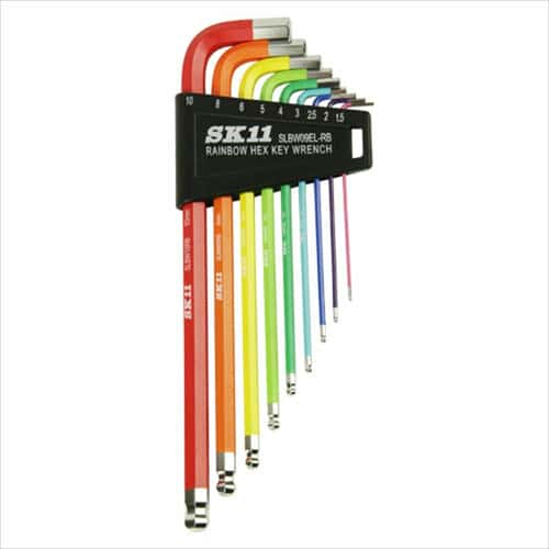 他サイト： SK11 レインボー六角棒レンチセット SLBW09EL-RBの商品画像