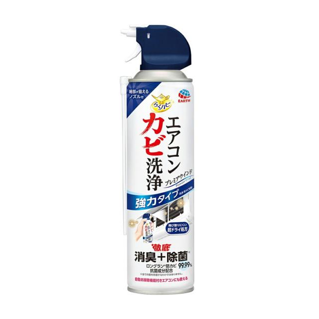 他サイト： アース製薬 らくハピ エアコンカビ洗浄 プレミアウインド 350ml ※お取り寄せ商品 キャンセル不可 メーカー欠品になる場合がの商品画像