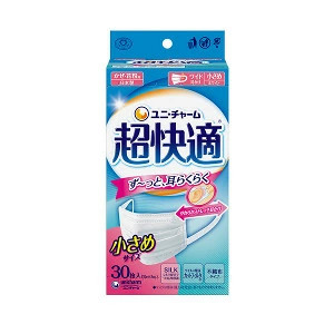 他サイト： 【今ならミズノの靴下1足をプレゼント】ユニ・チャーム 超快適マスク プリーツタイプ 小さめ30枚入(日本製PM2.5対応)日本製の商品画像