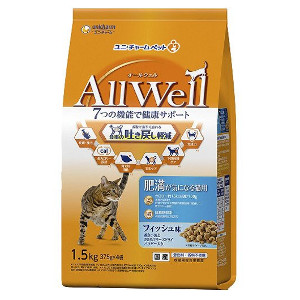 他サイト： AllWell 肥満が気になる猫用 フィッシュ味 小魚とささみフリーズドライパウダー入り 1.5kgの商品画像