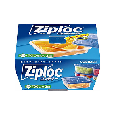 他サイト： ジップロック コンテナー 正方形 700ml 2個入 4901670111958の商品画像