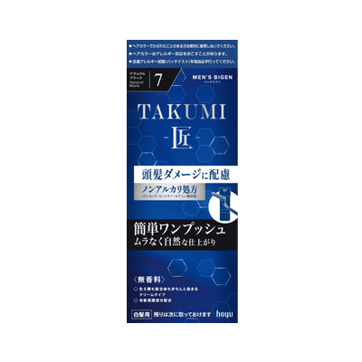 他サイト： ホーユー メンズビゲン TAKUMI 7 ナチュラルブラック 4987205012624の商品画像