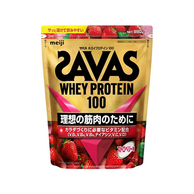 他サイト： ザバス ホエイプロテイン100 ストロベリー味 980g 4902777330792の商品画像