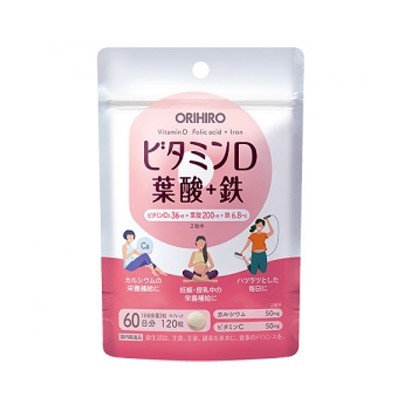 他サイト： オリヒロ ビタミンD 葉酸+鉄 120粒 4571157259130の商品画像