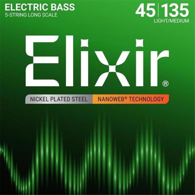 他サイト： ELIXIR Nickel Plated Steel Bass Strings with ultra-thin NANOWEB の商品画像