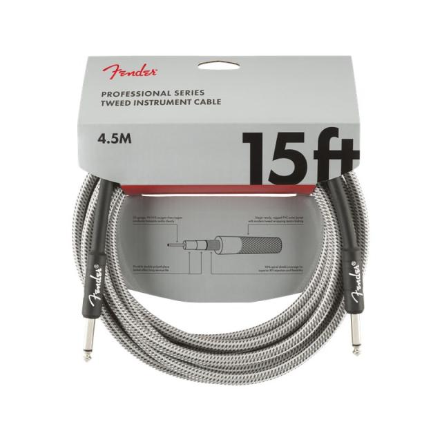 他サイト： Fender USA Professional Series Instrument Cable 15’ (White Tweedの商品画像