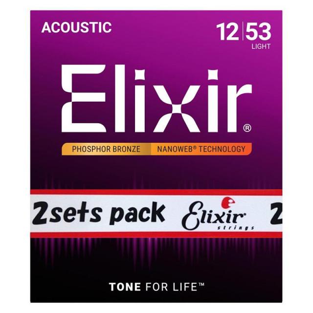 他サイト： ELIXIR Acoustic Phosphor Bronze with NANOWEB Coating 2SET PACK #の商品画像
