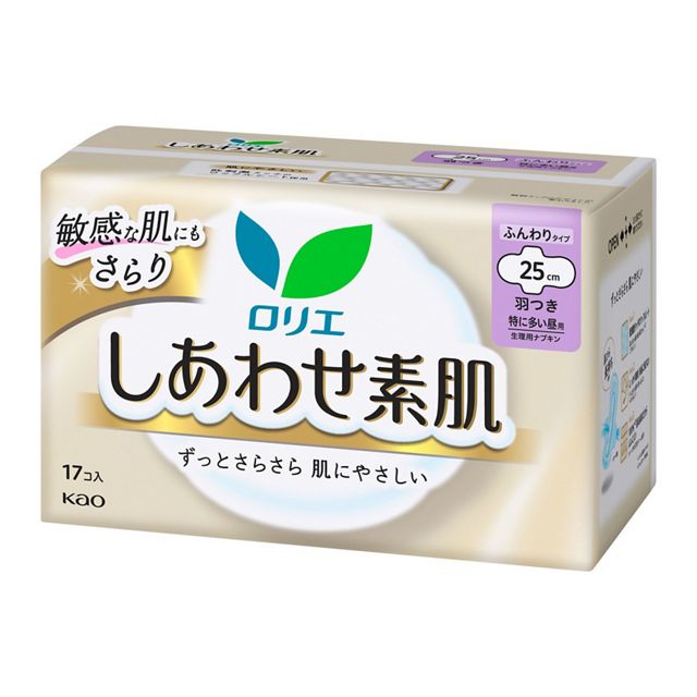 他サイト： ロリエ しあわせ素肌 特に多い昼用 羽つき 17個入 /ロリエ しあわせ素肌 生理用品 ナプキン(4901301378422)の商品画像