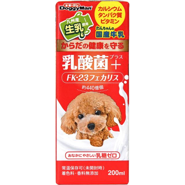 他サイト： わんちゃんの国産牛乳乳酸菌プラス 200ml/ ドッグフード 牛乳(4974926010497)の商品画像