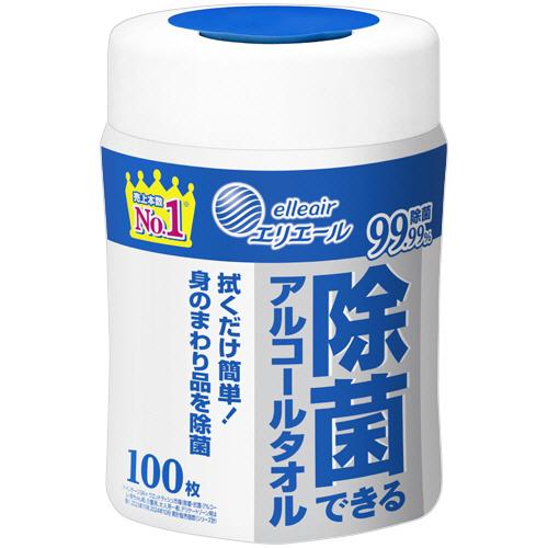 他サイト： エリエール 除菌できるアルコールタオル 本体 100枚入 /アルコールタオル ウエットティッシュ(4902011731118)の商品画像