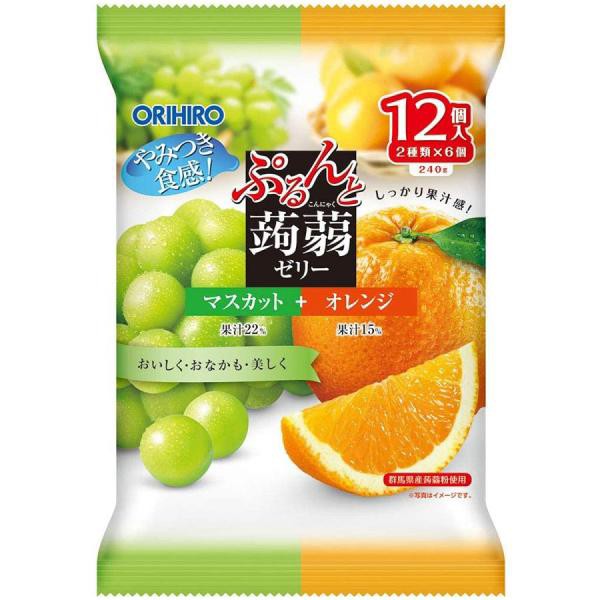他サイト： ぷるんと蒟蒻ゼリー パウチ マスカット+オレンジ 12個×12個セット /ぷるんと蒟蒻ゼリー(4571157255422)の商品画像