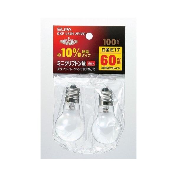 他サイト： ミニクリプトン球 60形ホワイト2PGKPL54H2PW/ 電球 60W(4901087174638)の商品画像