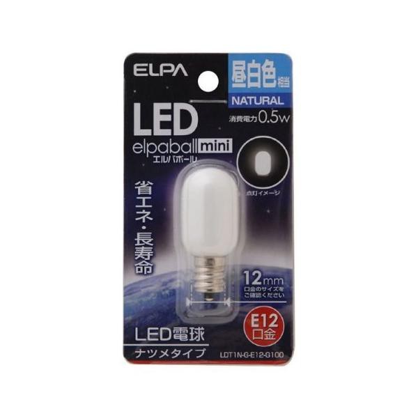 他サイト： ELPA LED電球 ナツメタイプ 0.5W E12口金 LDT1N−G−E12−G100(4901087190577)の商品画像