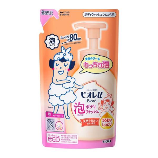 他サイト： 花王 ビオレu 泡ボディウォッシュうるおい 詰め替え 480ml/ ビオレu ボディソープ(4901301342898)の商品画像