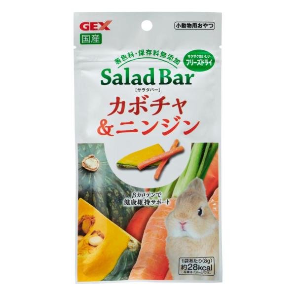 他サイト： GEX サラダバー カボチャ&ニンジン 8g/ 小動物 フード 餌・えさ(4972547027825)の商品画像