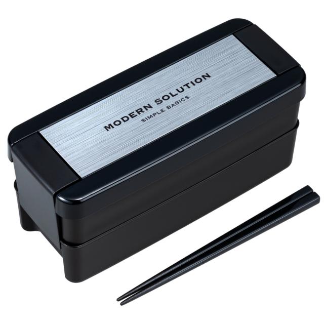 他サイト： 岩崎工業 イージーケア メンズランチボックス 2段 B-1488 HN シルバー 15cm箸付 680ml JANコード 490の商品画像