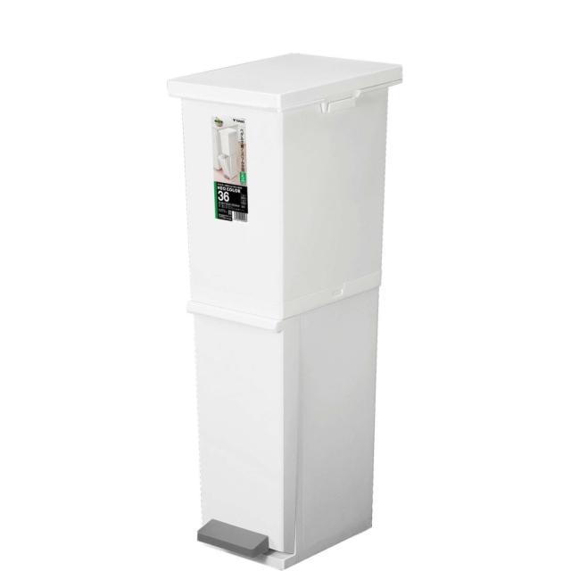他サイト： トンボ ネオカラー 分別スリムペダル 2段 36L ホワイト 【幅23.5×奥行33.5×高さ80.5cm】 JANコード 49の商品画像