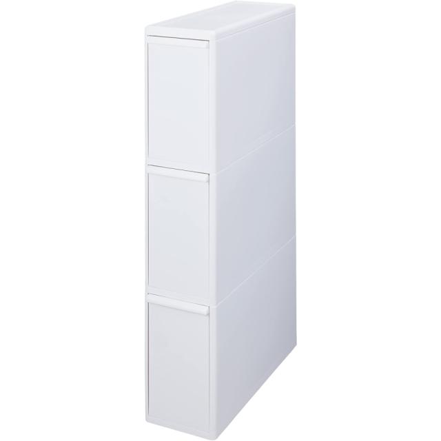 他サイト： 吉川国 like-it 分別引出しステーション スリム 3段 BS-3 ホワイト 【幅17×奥行46.5×高さ88.1cm】 Jの商品画像