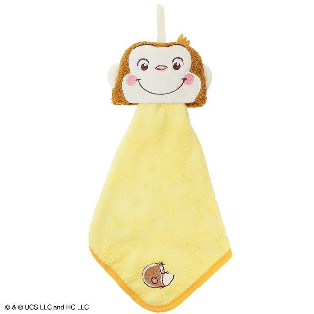 他サイト： ループ付き マイクロファイバー ハンドタオル おさるのジョージ にんまりジョージ ネコポス対応品 754599の商品画像