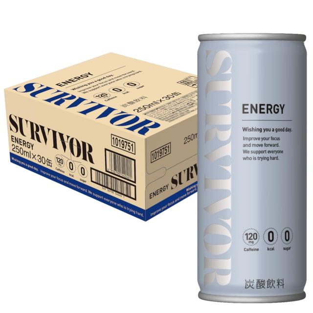 他サイト： SURVIVOR(サバイバー) サバイバー エナジードリンク ゼロ 250ml 30本 ゼロカロリー ゼロシュガー カフェイン の商品画像