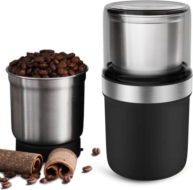 他サイト： コーヒーミル 電動 カッター コーヒーミル 電動コーヒーミル 粉末 コーヒー豆 ひき機 水洗い可能 豆挽き/緑茶/山椒/唐辛子/の商品画像