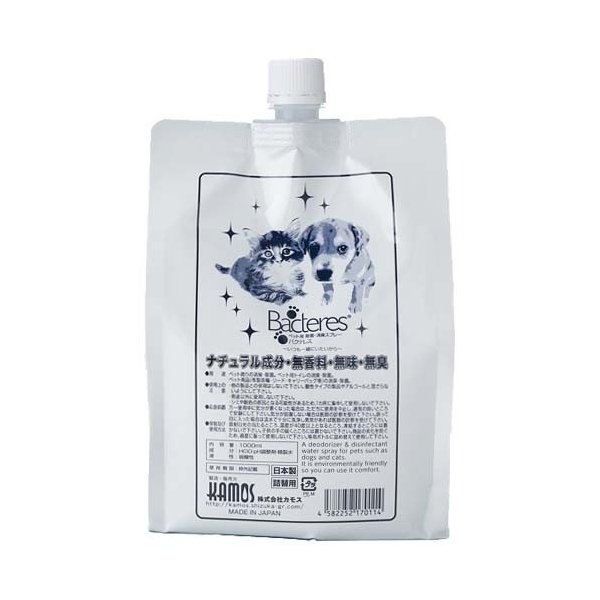 他サイト： (株)カモス バクテレス1000詰替 1000ml 犬用品 日用品 除菌・消臭・芳香剤 4582252170114 {SK}の商品画像