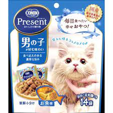 他サイト： 日本ペットフード(株) コンボ プレゼント キャット おやつ 男の子 お魚味 42g 猫 フード スナック 4902112050の商品画像
