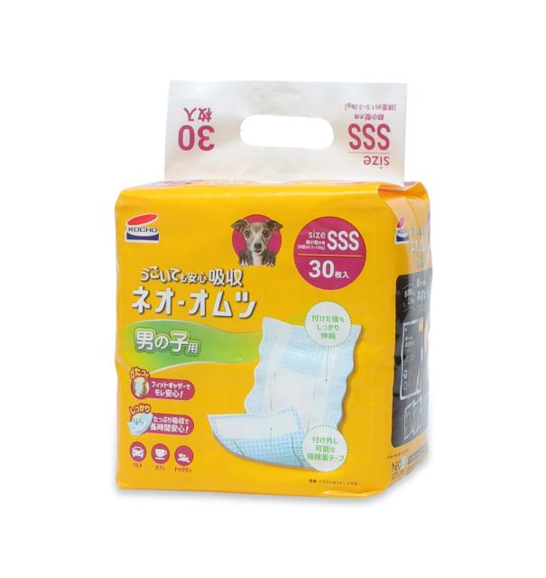 他サイト： (株)コーチョー ネオ・オムツ男の子用SSS 30枚 犬 用品 衛生用品 おむつ 4972316210502 {SK}の商品画像