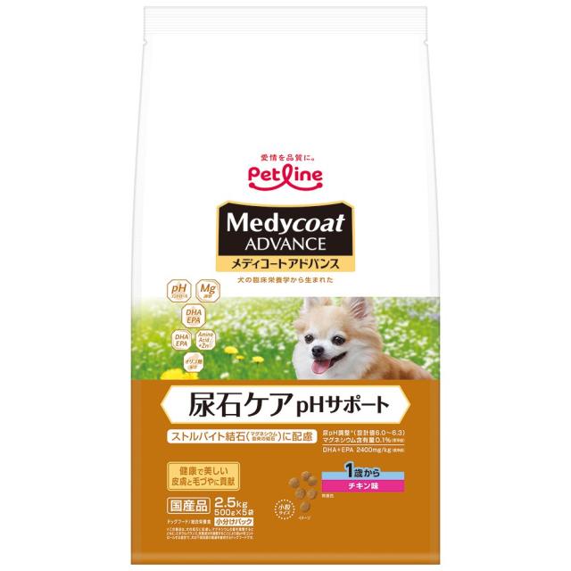 他サイト： ペットライン(株) MCアドバンス尿石ケアPHサポート1歳 2.5kg 犬用品 フード ドライ 総合栄養食 4902418002の商品画像