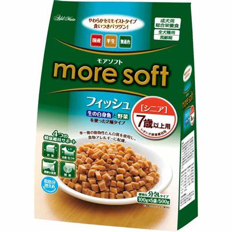他サイト： (株)ペティオ プロショップ事業部 MORE SOFTフィッシュシニア 500g 犬用品 フード ソフト(半生・モイスト) 総合の商品画像