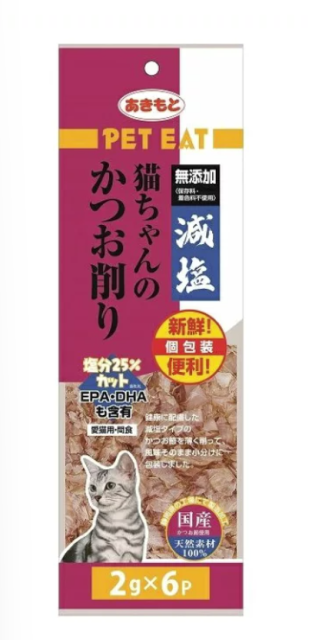 他サイト： 【訳あり】秋元水産 ペットイート減塩猫ちゃんのかつお削り個包装 2g×6p 4901202802149賞味期限2026.07.1の商品画像