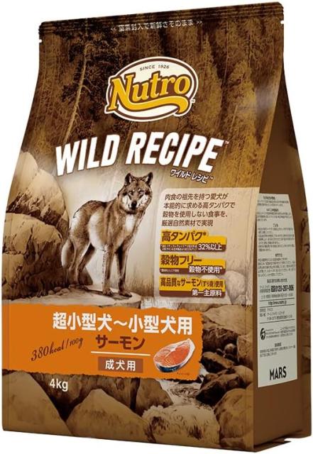 他サイト： 訳あり Nutro ワイルドレシピ 超小型犬~小型犬用 グレインフリー 成犬用 サーモン 4kg ドライフード 総合栄養食 ドッの商品画像