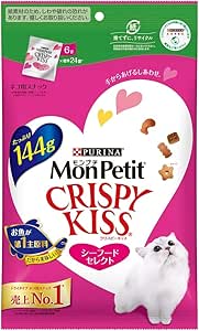 他サイト： 【訳あり】モンプチ クリスピーキッス 猫用おやつ シーフードセレクト 144g 4902201215787賞味期限2026.10の商品画像
