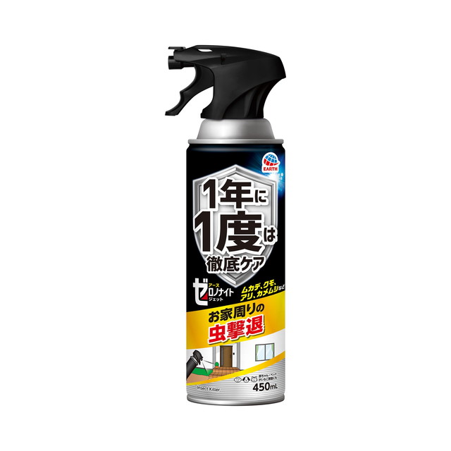 他サイト： アース製薬 ゼロノナイト ジェット イヤな虫用 450ml 直接駆除 まちぶせ駆除 ムカデ クモ アリ カメムシなどの商品画像