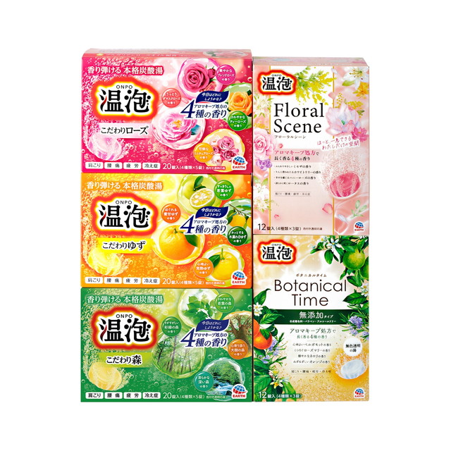 他サイト： 【数量限定・お得84P】アース製薬 温泡 詰合せ  入浴剤 炭酸 84錠入 詰め合わせ 医薬部外品 (ゆず・桃・ローズ・フローラの商品画像