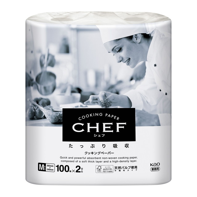 他サイト： 花王プロフェッショナル Kao CHEF シェフ たっぷり吸収 М 業務用 100枚×2ロール入の商品画像