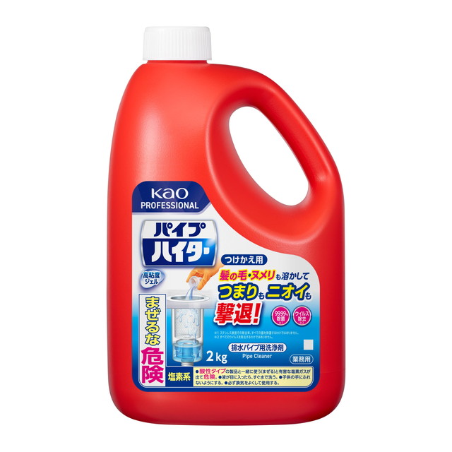 他サイト： 花王プロフェッショナル 業務用 パイプハイター 高粘度ジェル つけかえ用 2kg 排水パイプ用洗浄剤の商品画像