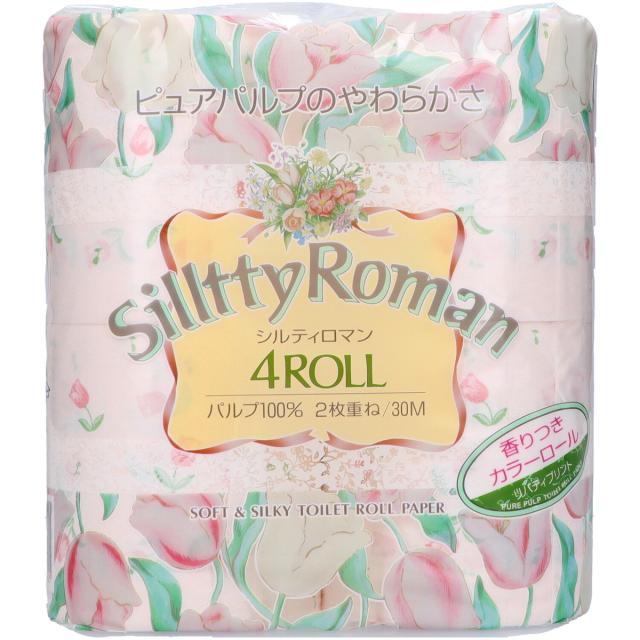他サイト： 四国特紙 シルティロマン フレグランス トイレットペーパー 香り付 30m×4ロール ( ダブル ) パルプ100% ( 490の商品画像