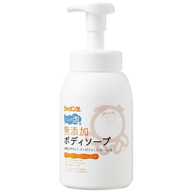 他サイト： シャボン玉 無添加 ボディソープ たっぷり泡 本体 570ml(ボディーソープ 石鹸) (4901797033010)の商品画像