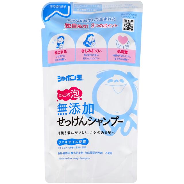他サイト： シャボン玉石けん 無添加せっけん シャンプー 泡タイプ つめかえ用 420mlの商品画像