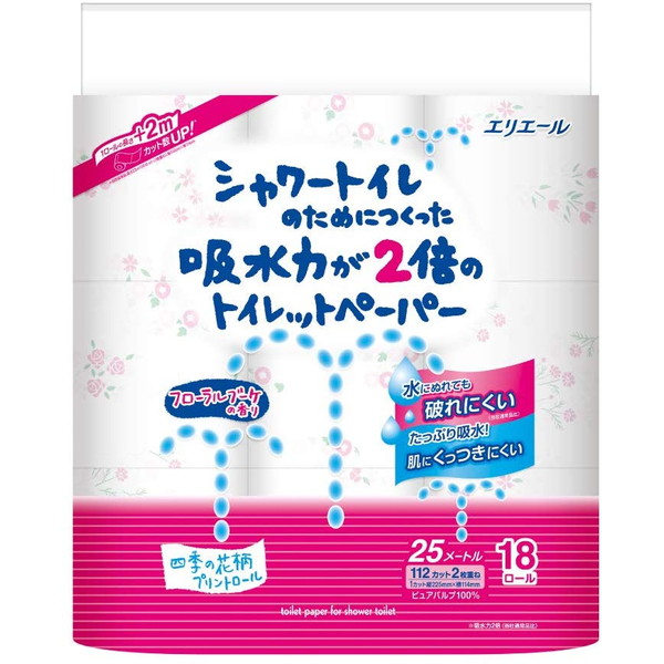 他サイト： 【送料込・まとめ買い×3個セット】大王製紙 エリエール シャワートイレのためにつくった吸水力が2倍のトイレットペーパー フラワーの商品画像