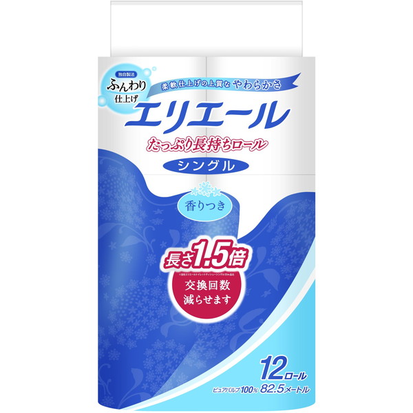 他サイト： 大王製紙 エリエール トイレットペーパー たっぷり長持ち シングル 12ロールの商品画像