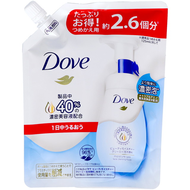 他サイト： ユニリーバ ダヴ ビューティモイスチャー クリーミー泡洗顔料 つめかえ用  320mLの商品画像